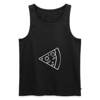 Partnerlook Pizza Stück Geschenk - Männer Premium Bio Tank Top - Schwarz - Vorne - AI Model Male 178 light (178cm)