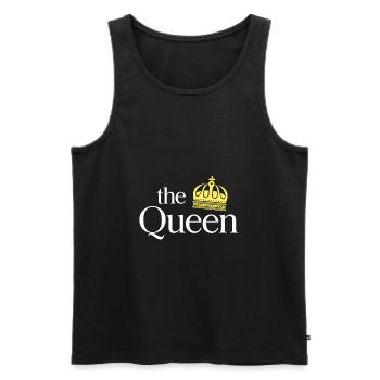Partnerlook The King Queen Gift - Men's Premium Organic Tank Top - black - Front - Michal (187cm)