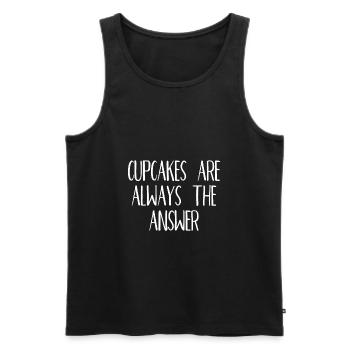 Cupcake muffin baked goods pastry baking gift - Men's Premium Organic Tank Top - black - Front - Michal (187cm)