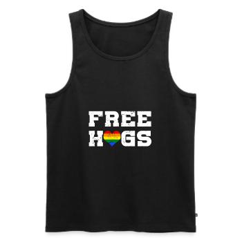 LGBT Arc-en-ciel Gay Pride Gay Gay Lesbienne Gay - Débardeur bio Premium Homme - noir - Devant - Michal (187cm)