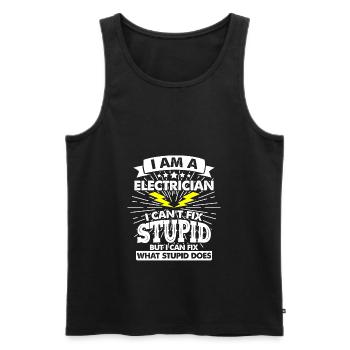 Electrician Electrician Electrician Electric Electricity - Men's Premium Organic Tank Top - black - Front - AI Model Male 178 light (178cm)