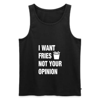 Pommes Frites Pommfritz Fritten Imbiss Fries - Männer Premium Bio Tank Top - Schwarz - Vorne - AI Model Male 178 light (178cm)