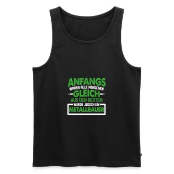 Metallbauer Metaller Metall Schweißen Schlosser - Männer Premium Bio Tank Top - Schwarz - Vorne - AI Model Male 178 light (178cm)