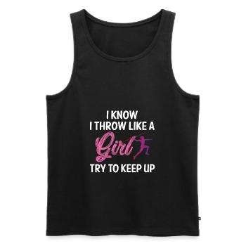 Javelin Throwing Javelin Throwing - Men's Premium Organic Tank Top - black - Front - Michal (187cm)