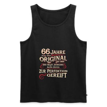 66. Geburtstag Jahre Geburtstagsgeschenk 1954 - Männer Premium Bio Tank Top - Schwarz - Vorne - Michal (187cm)