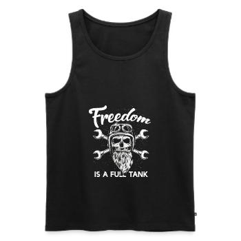 Biker Bike Bikerin Motorrad Chopper Motorcycle - Männer Premium Bio Tank Top - Schwarz - Vorne - Michal (187cm)