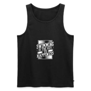 Cadeau nageur La natation est la clé du bonheur Plaisir - Débardeur bio Premium Homme - noir - Devant - Michal (187cm)