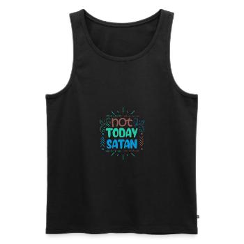 Christianity Not Today Satan Christian GiftS - Men's Premium Organic Tank Top - black - Front - Michal (187cm)