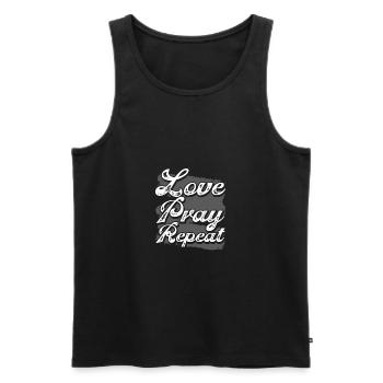 Christianity Gift Love Pray Repeat Christian Gift - Men's Premium Organic Tank Top - black - Front - AI Model Male 178 light (178cm)