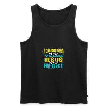 Scrapbooker Gift Scrapbooking is in My Veins - Men's Premium Organic Tank Top - black - Front - AI Model Male 178 light (178cm)