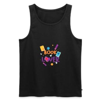 Bibliothécaire Cadeau Amusant Livre Amoureux Idée Cadeau - Débardeur bio Premium Homme - noir - Devant - Michal (187cm)