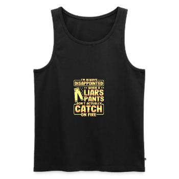 Sarcastic Gift Disappointed Liers Pants Don't - Men's Premium Organic Tank Top - black - Front - AI Model Male 178 light (178cm)