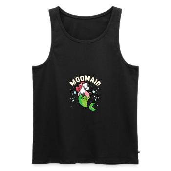 Moomaid Funny Cow Mermaid Sarcasm Gift - Men's Premium Organic Tank Top - black - Front - AI Model Male 178 light (178cm)