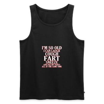 Sarkastisch so alt Husten Furz Niesen Pisse Hose Same - Männer Premium Bio Tank Top - Schwarz - Vorne - AI Model Male 178 light (178cm)
