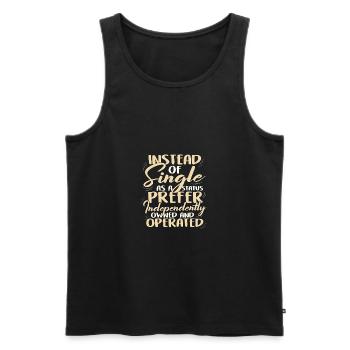 Anstelle von Single Independent Owned und - Männer Premium Bio Tank Top - Schwarz - Vorne - AI Model Male 178 light (178cm)
