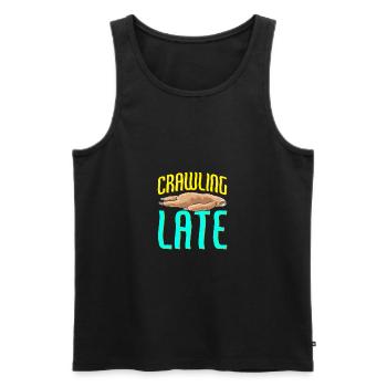 Sloth Crawling Late Funny Sarcastic Sloth - Men's Premium Organic Tank Top - black - Front - Michal (187cm)