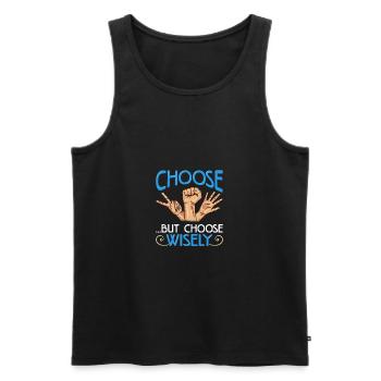 Rock Paper Scissors Choose But Choose Wisely Gift - Men's Premium Organic Tank Top - black - Front - AI Model Male 178 light (178cm)