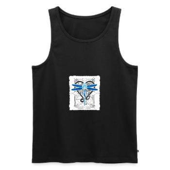 Steampunk Libelle Vintage Gears Goth Geschenke - Männer Premium Bio Tank Top - Schwarz - Vorne - Michal (187cm)