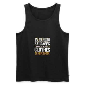 Würstchen Geschenk Warnung Würstchen machen Kleidung - Männer Premium Bio Tank Top - Schwarz - Vorne - Michal (187cm)