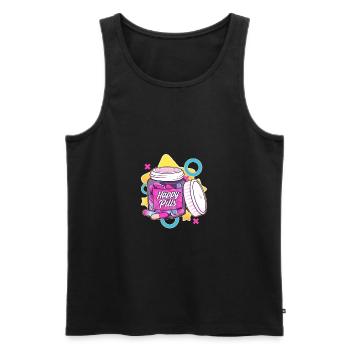 Bunte und lustige glückliche Pillen Sarkasmus Humor Geschenk - Männer Premium Bio Tank Top - Schwarz - Vorne - Michal (187cm)