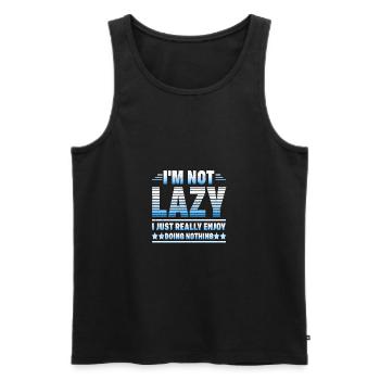 Sarkastisches Geschenk nicht faul Genieße es, nichts zu tun - Männer Premium Bio Tank Top - Schwarz - Vorne - Michal (187cm)