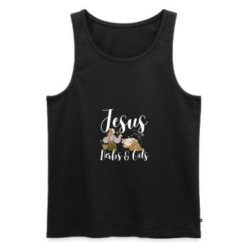 Holistic Medicine Jesus Herbs and Oils Essential - Men's Premium Organic Tank Top - black - Front - Michal (187cm)