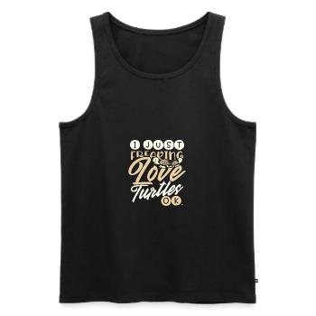 Turtle Lover Geschenke Just Freaking Love Turtles - Männer Premium Bio Tank Top - Schwarz - Vorne - Michal (187cm)