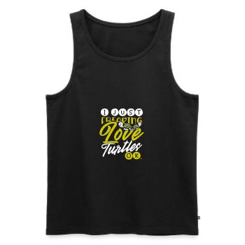Turtle Lover Geschenk Just Freaking Love Turtles - Männer Premium Bio Tank Top - Schwarz - Vorne - Michal (187cm)