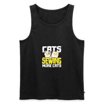 Katzenliebhaber Geschenk Katzen Nähen Mehr Katzen Näherin - Männer Premium Bio Tank Top - Schwarz - Vorne - Michal (187cm)