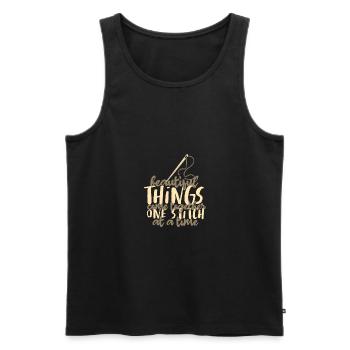 Näherin Schöne Dinge kommen zusammen - Männer Premium Bio Tank Top - Schwarz - Vorne - Michal (187cm)