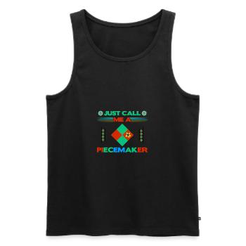 Quilter-Geschenk Nennen Sie mich einfach einen Piece Maker Quilten - Männer Premium Bio Tank Top - Schwarz - Vorne - Michal (187cm)