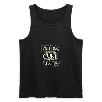 Stricker Geschenk Stricken ist das Heilmittel für alles - Männer Premium Bio Tank Top - Schwarz - Vorne - Michal (187cm)