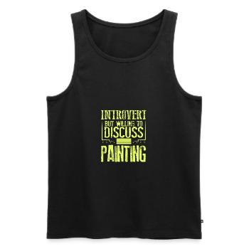 Maler Geschenke introvertiert bereit zu diskutieren - Männer Premium Bio Tank Top - Schwarz - Vorne - Michal (187cm)