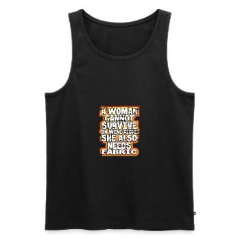 Quilterin Geschenk Frau kann Wein nicht überleben allein braucht - Männer Premium Bio Tank Top - Schwarz - Vorne - Michal (187cm)