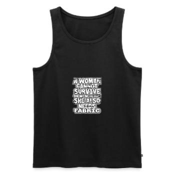 Quilter-Geschenke Frau kann Wein nicht alleine überleben - Männer Premium Bio Tank Top - Schwarz - Vorne - Michal (187cm)