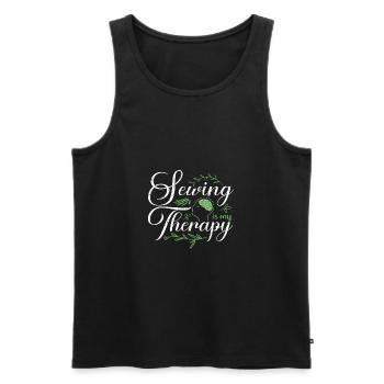 Näherin Geschenk Nähen ist meine Therapie Quilterin Geschenk - Männer Premium Bio Tank Top - Schwarz - Vorne - Michal (187cm)
