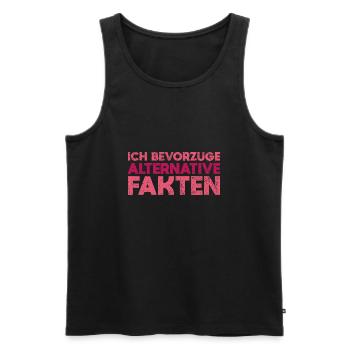 Ich Bevorzuge Alternative Fakten - Männer Premium Bio Tank Top - Schwarz - Vorne - AI Model Male 178 light (178cm)