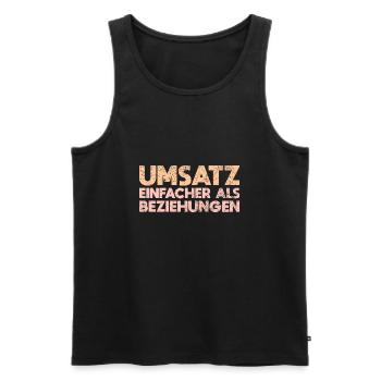 Umsatz - Einfacher Als Beziehungen - Männer Premium Bio Tank Top - Schwarz - Vorne - Michal (187cm)