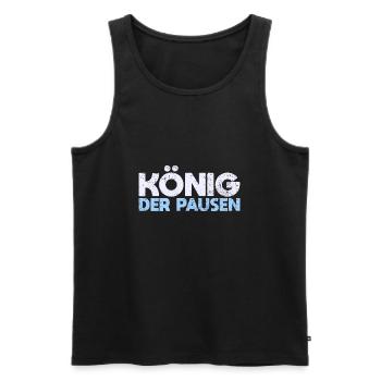 König Der Pausen - Männer Premium Bio Tank Top - Schwarz - Vorne - AI Model Male 178 light (178cm)