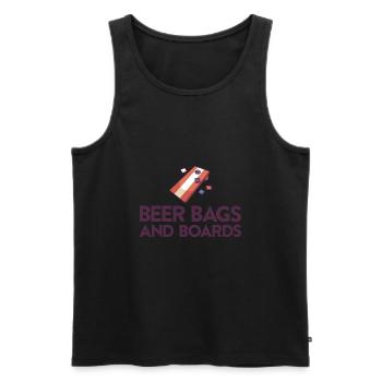 Jeu de Cornhole Tenue de trou de maïs avec Cornhole - Débardeur bio Premium Homme - noir - Devant - Michal (187cm)