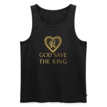 Britischer König Krönung Charles England Flagge - Männer Premium Bio Tank Top - Schwarz - Vorne - AI Model Male 178 light (178cm)