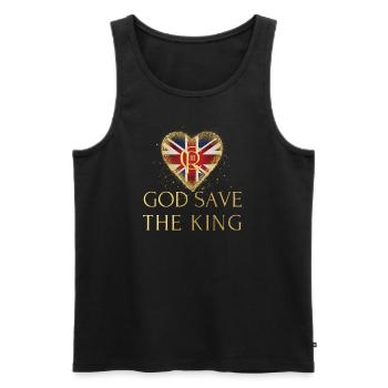 Britischer König Krönung Charles England Flagge - Männer Premium Bio Tank Top - Schwarz - Vorne - Michal (187cm)