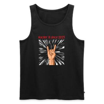 Rockin it since 2023 Heavy Metal Geburtstag Gruß - Männer Premium Bio Tank Top - Schwarz - Vorne - Michal (187cm)