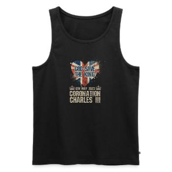 Britischer König Krönung Charles England Flagge - Männer Premium Bio Tank Top - Schwarz - Vorne - AI Model Male 178 light (178cm)