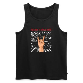 Rockin it since 1969 Heavy Metal Geburtstag Gruß - Männer Premium Bio Tank Top - Schwarz - Vorne - Michal (187cm)