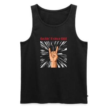 Rockin it since 1968 Heavy Metal Geburtstag Gruß - Männer Premium Bio Tank Top - Schwarz - Vorne - Michal (187cm)