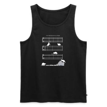 Silence Music Sheet Without Notes with Raccoons - Men's Premium Organic Tank Top - black - Front - AI Model Male 178 light (178cm)