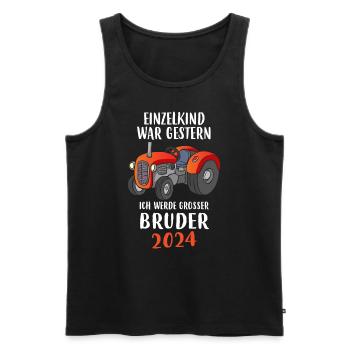 Großer Bruder 2024 - Männer Premium Bio Tank Top - Schwarz - Vorne - Michal (187cm)