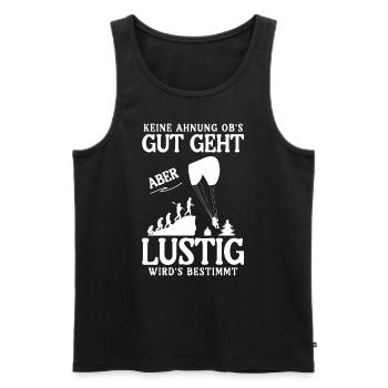 I have no idea if it will go well, but it definitely will - Men's Premium Organic Tank Top - black - Front - AI Model Male 178 light (178cm)