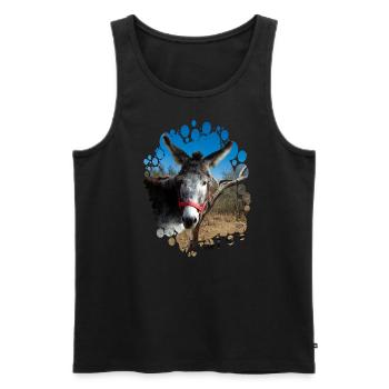Donkey - Männer Premium Bio Tank Top - Schwarz - Vorne - Michal (187cm)
